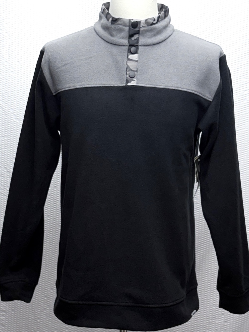 Habit Polar Fleece Snap Pullover Men’s M Black Castlerock Scent Control NWT